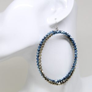 Metallic Crystal Hoop Earrings
