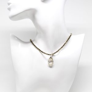 Metallic Grey Crystal Choker