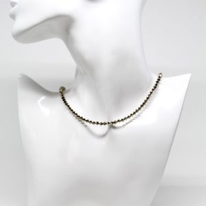 Metallic Grey Crystal Choker