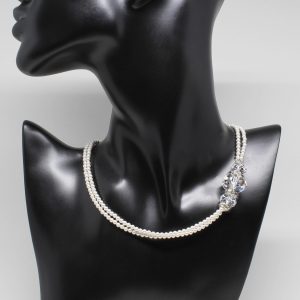 Pearl & Crystal Double Row Choker