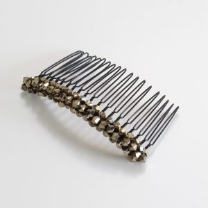 Metallic Grey Crystal Hair Comb
